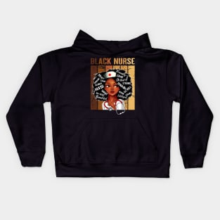 Black Nurse Afro Magic Melanin Black History Month Nurse Kids Hoodie